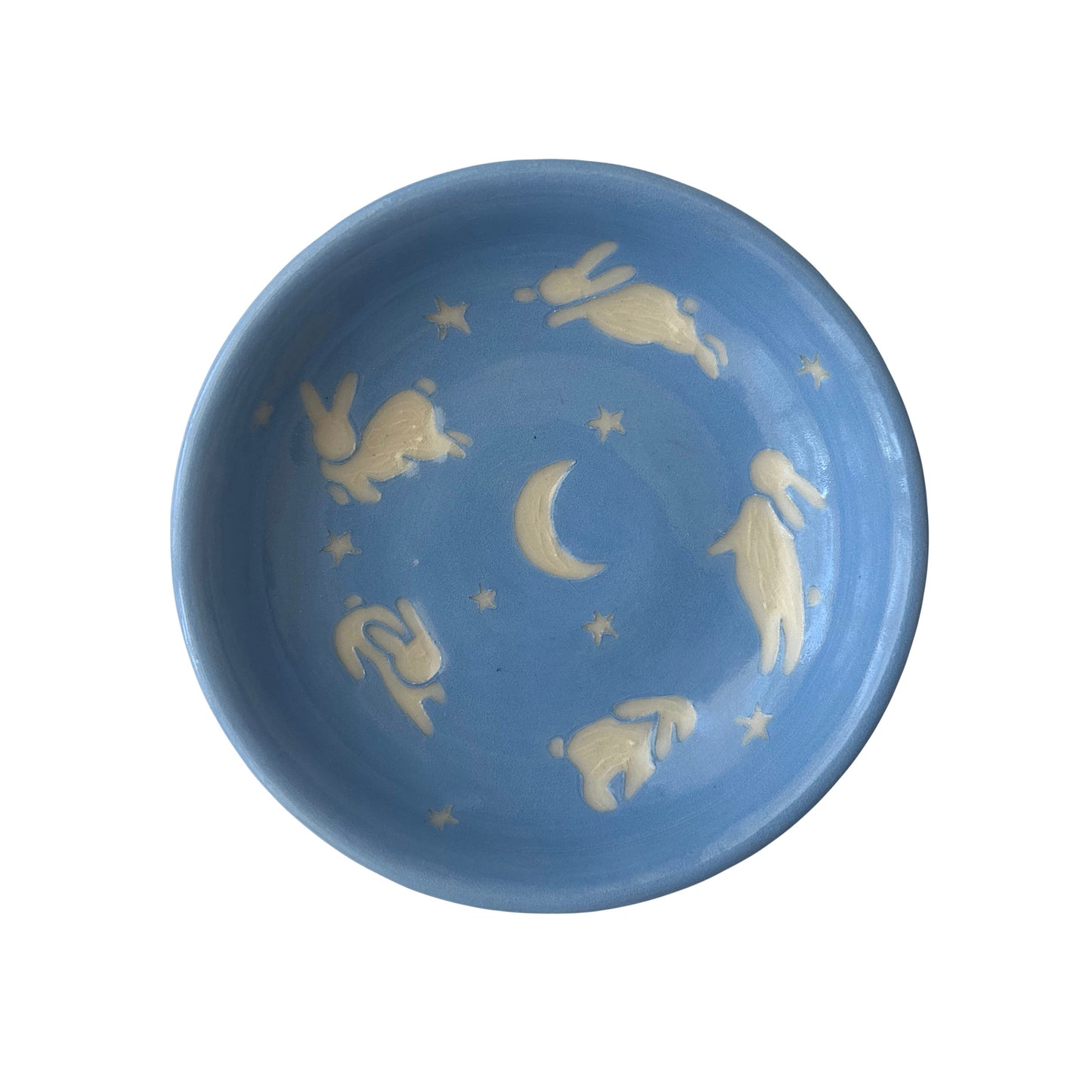 Blue Space Bunny Trinket Dish